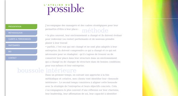 Capture d'écran d'une page du site